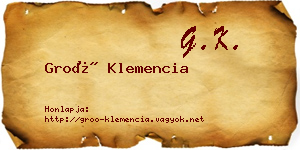 Groó Klemencia névjegykártya
